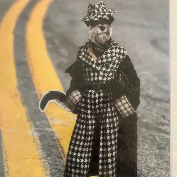 COLLAGE ART SCHNAUZER DOG PICTURE PRINT - Picture 2 of 6